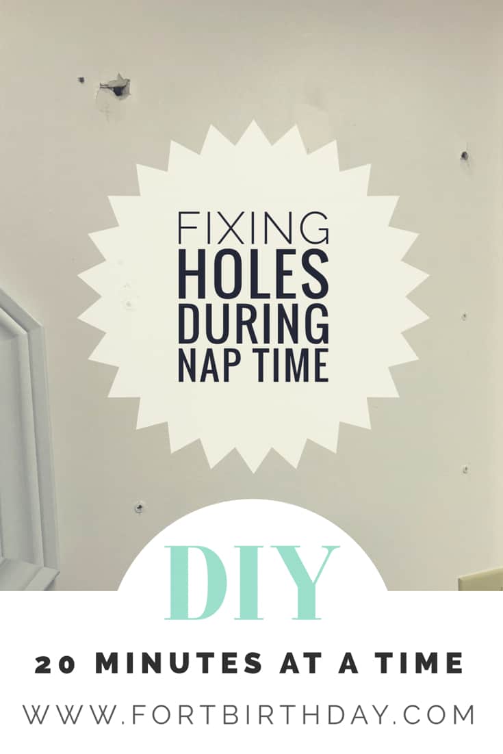 Pinterest cover sheet for fixing holes during nap time DIY in 20 minutes Cover page for fixing holes during nap time
