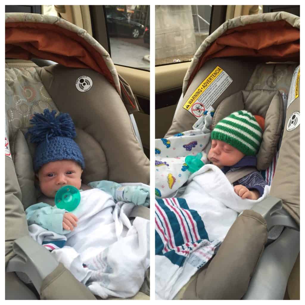 The best mothers day ever was putting my children in my car and taking them home. NICU GRAD families face their own challenges once they get home Twin boys in car seats