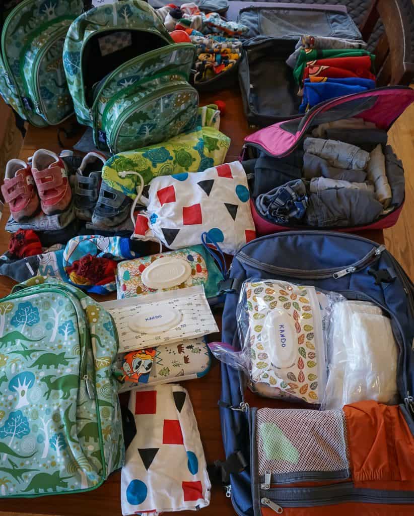 Packing flat lay for Disney pack it all up in my eBags Motherlode Weekender