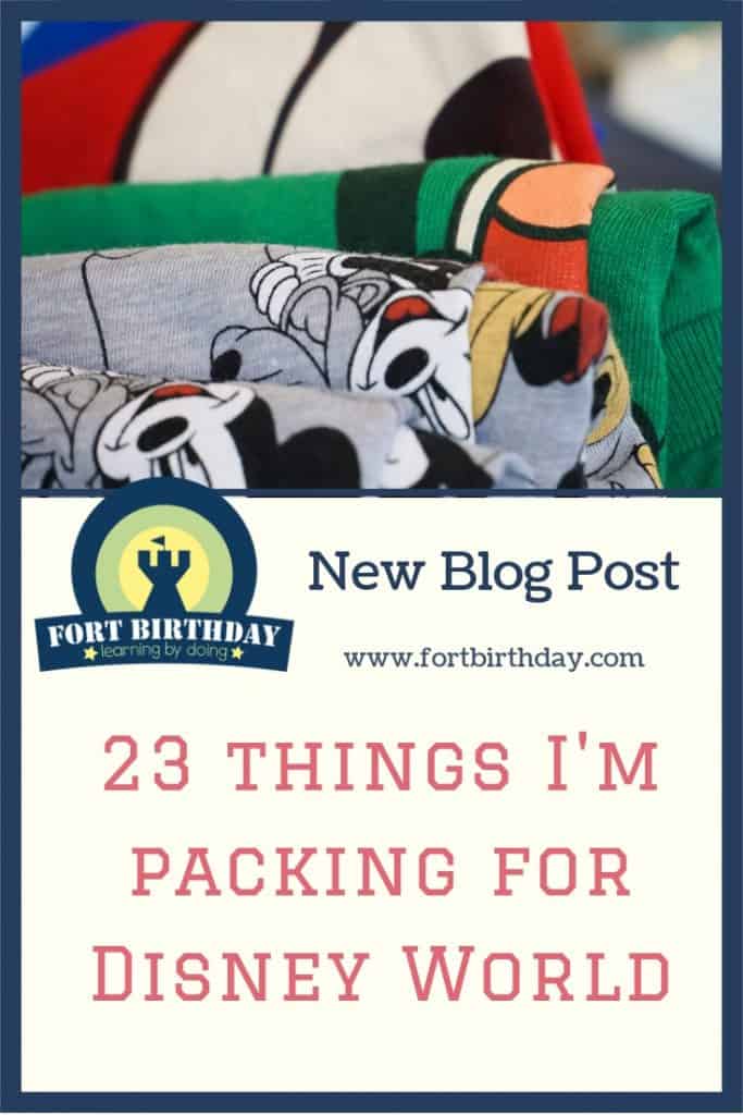 Disney Post for 23 things I'm packing
