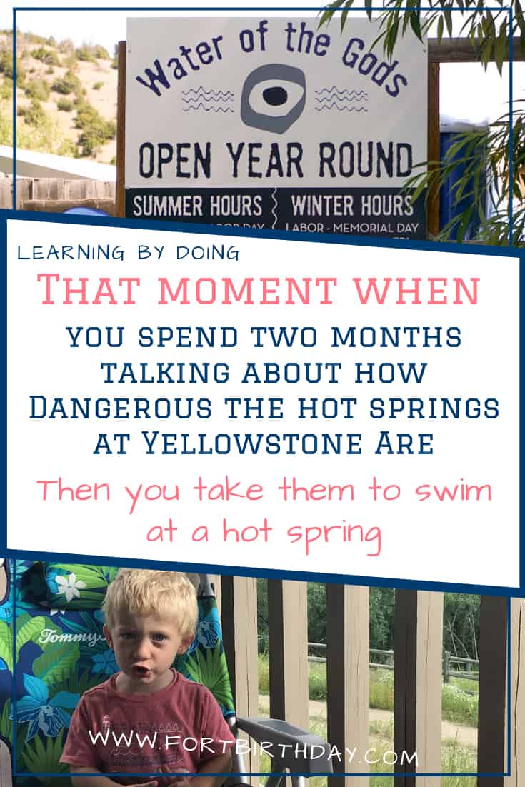 That moment when you spend two months telling your kids you cant swim in a hot spring and then you take them to a hot spring.