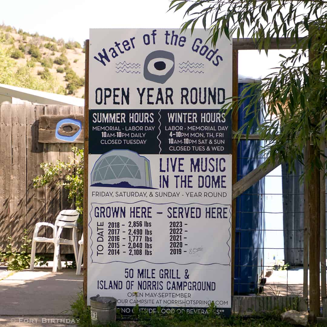 Sign for Water of the Gods