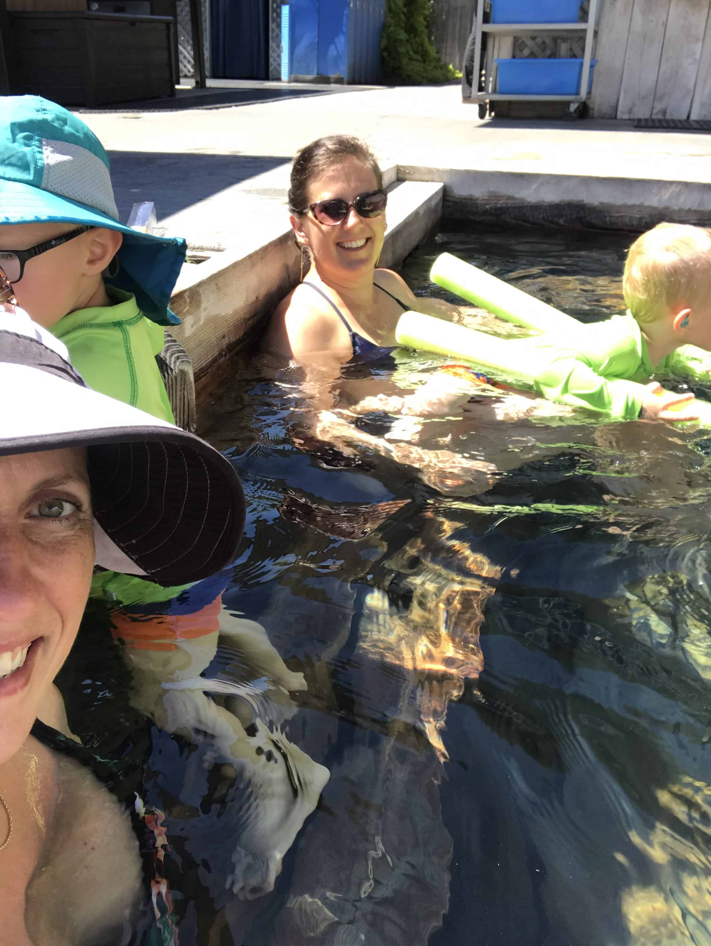 Toddlers and Moms in the Norris Hot Springs Water of the gods