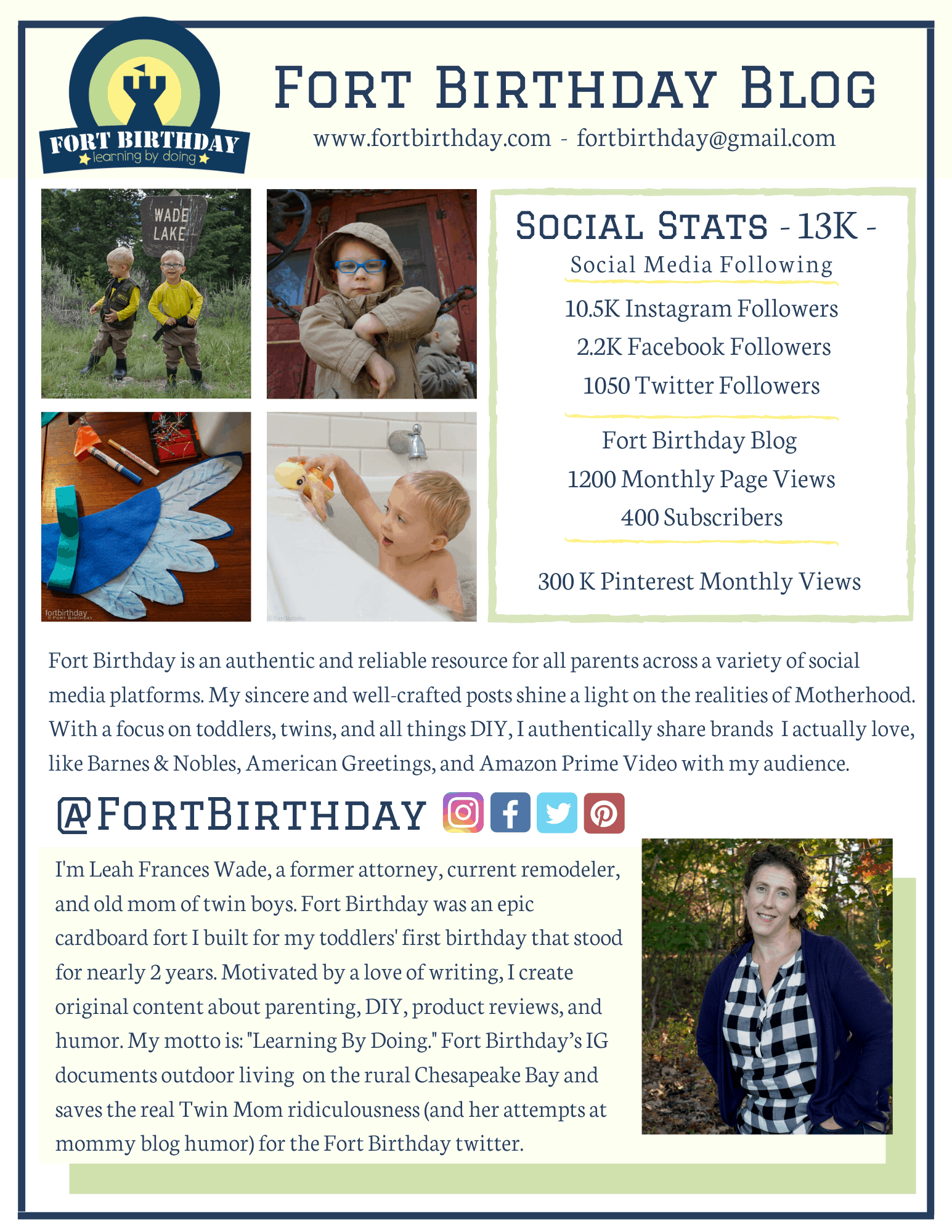 Mommy Blogger Fort Birthday Blog Media Kit 2019 Fall Infographic