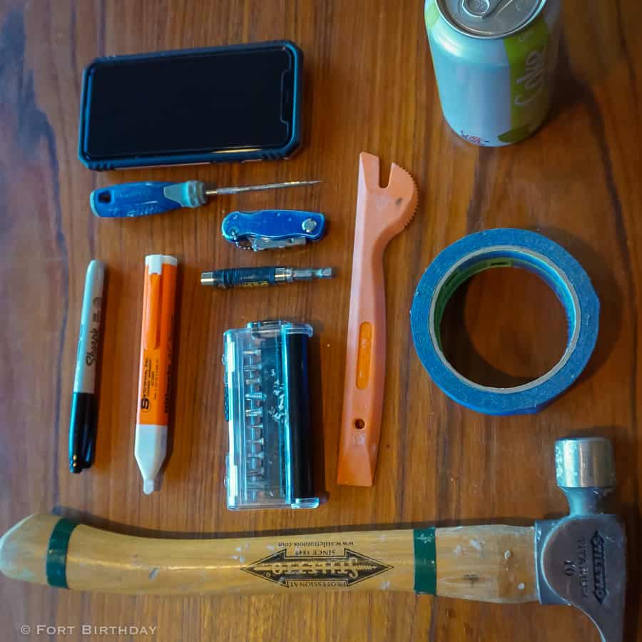  5 of my favorite things includes this titanium stiletto hammer and painters tape