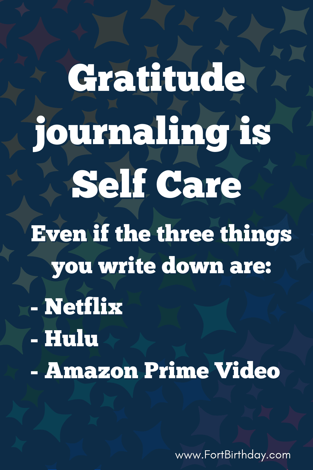 Pinterest Pin gratitude journaling is self care even if the three things you write down are Mommy Self Care
